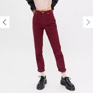 NWT Burgundy corduroy high-rise “mom” pants BDG Urban Outfitters